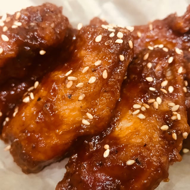 Soy Garlic-Glazed Wings.